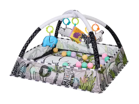KikkaBoo Spieldecke mit Trapez und Bällen Dschungel / 78 × 75 × 50 cm