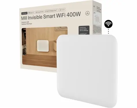 Mill-Panel-Heizstrahler mit WLAN Gen 4 PA400WIFI4 / 400 W / Fläche 4-6 m / IPX4 / weiß