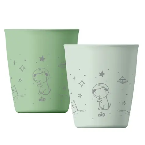 NIP NATURE Line Becher, 2 Stück, grün / ab 12 Monaten