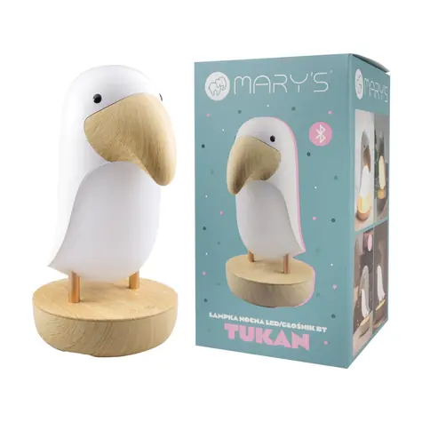 Marys LED-Nachtlicht und Bluetooth-Lautsprecher 2-in-1 - Tukan, Weiß