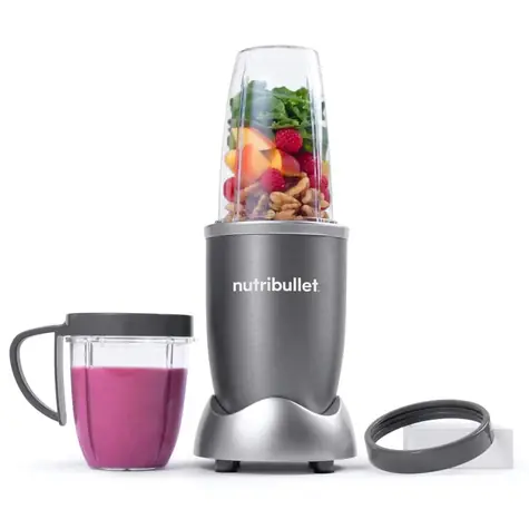 Nutribullet Original 600 NB606DG dunkelgrau / silber / 0,7 l (+0,525 l) / 2 Behälter / 600 W