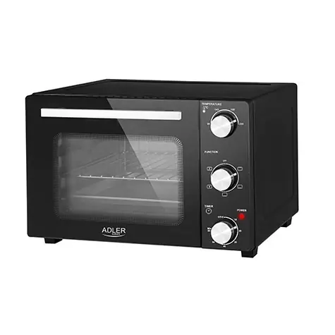 Adler AD 6024 schwarz / Elektrobackofen / 22 l / 90 °C - 245 °C / 5 Betriebsarten / 1300 W