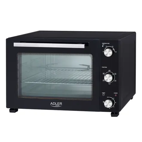 Adler AD 6028 Elektrobackofen schwarz / Elektrobackofen / 60 l / 90 °C - 230 °C / 5 Betriebsmodi / 2000 W