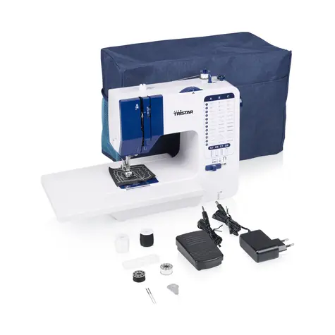 Tristar SM-6005 weiß-blau / Nähmaschine / 38 verschiedene Nähprogramme