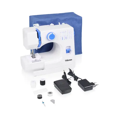 Tristar SM-6003 weiß-blau / Nähmaschine / 14 verschiedene Nähprogramme