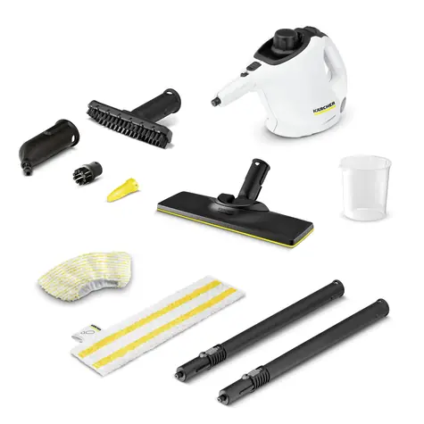Ausgepackt - Kärcher SC 1 EasyFix 2in1 / Dampfreiniger / 1200 W / Druck: 3 bar / bis zu 20 m2 / ausgepackt