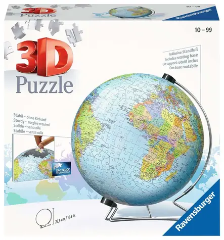 Ravensburger 3D Puzzle Puzzle-Ball Globus / 540 Teile / ab 10 Jahren
