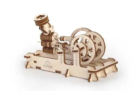 Ugears 3D mechanisches Holzpuzzle Engine / ab 14 Jahren / 81 Teile / Schwierigkeit: einfach