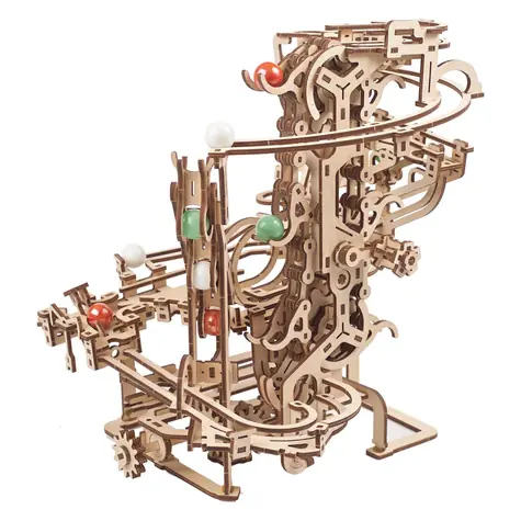 Ugears 3D mechanisches Holzpuzzle Kugelkettenschiene / ab 14 Jahren / 400 Teile / Schwierigkeit: hoch