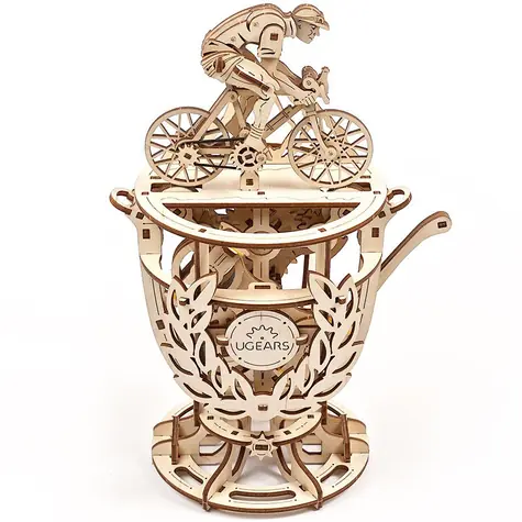 Ugears 3D-Holzpuzzle, selbstfahrender Radfahrer / ab 14 Jahren / 189 Teile / Schwierigkeit: mittel