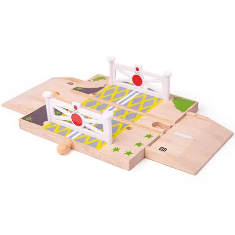 Bigjigs Rail Holzautogleise Bahnübergang mit Toren / ab 3 Jahren