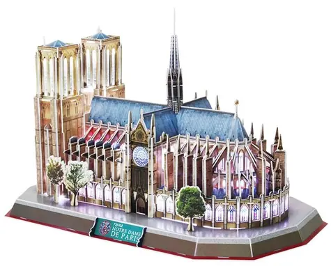 CubicFun 3D Puzzle Kathedrale Notre Dame - LED / 149 Teile / 39,5 x 22 x 28 cm / ab 8 Jahren