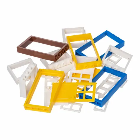 LW Toys Kreativset Fenster und Türen farbig / Lego-kompatibel / 10-teilig 