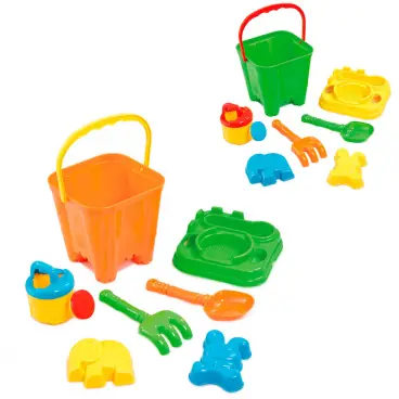 Addo Sandspielzeug - Spielzeugset im Eimer 6-teilig / ab 3 Jahren