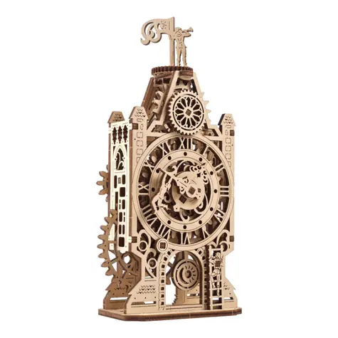 Ugears 3D mechanisches Holzpuzzle Uhrturm / ab 14 Jahren / 44 Teile / Schwierigkeit: niedrig