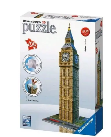 CubicFun Puzzle 3D Big Ben / 47 Teile / 9 x 9 x 38,5 cm / Schwierigkeit: 4