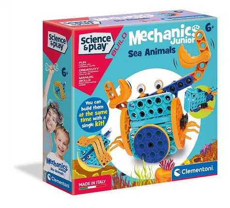 Clementoni Mechanisches Labor Junior - Wassertiere / 130 Teile / ab 6 Jahren