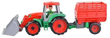 Lena Truxx Traktor mit Heuanhänger rot-grün / ab 2 Jahren