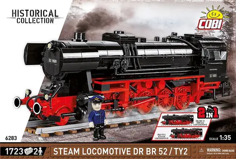 Cobi 6283 Dampflokomotive DR BR 52 TY22 / 1:35 / 1723 Steine / ab 10 Jahren