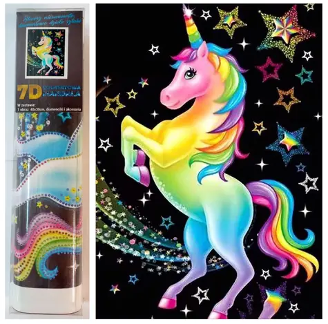 Norimpex Mandala 7D - Regenbogen-Einhorn bei Nacht