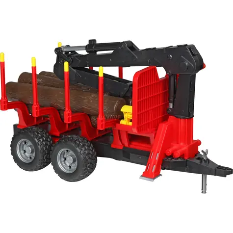 Bruder 2252 Bauernhofanhänger mit Ausleger und 4 Baumstämmen / 1:16 / ab 4 Jahren