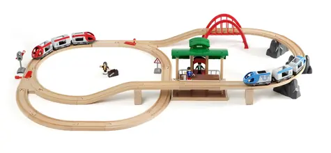 Brio Großes Bahngleis mit Weichen und Bahnsteig 42 Teile / ab 3 Jahren