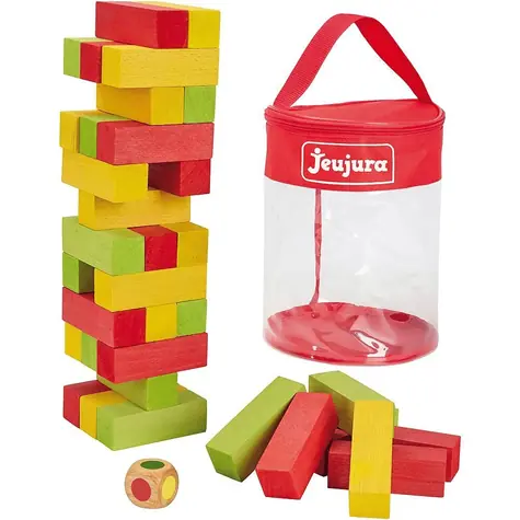 Jeujura Große Jenga aus Holz 36 Stück / ab 3 Jahren