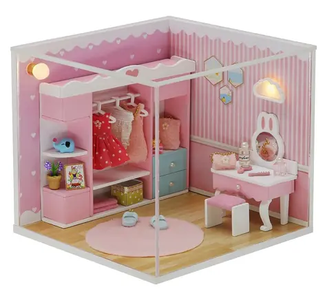 2Kids Toys Miniaturhaus Niedliches Ankleidezimmer / ab 14 Jahren