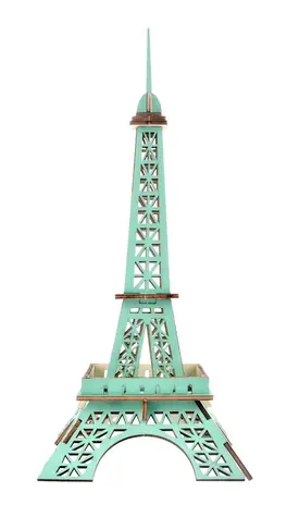 Woodcraft 3D-Holzpuzzle Eiffelturm türkis / 25 Teile / ab 8 Jahren / Schwierigkeitsgrad: leicht