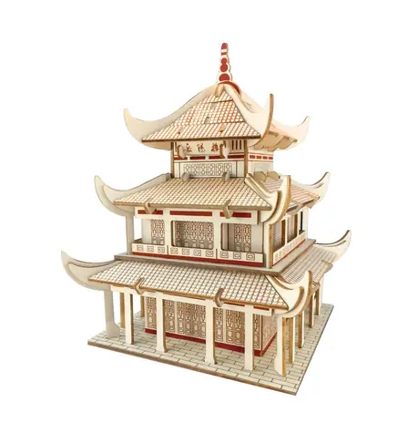 Woodcraft 3D-Holzpuzzle Yueyang Tower / 98 Teile / ab 8 Jahren / Schwierigkeitsgrad: einfach