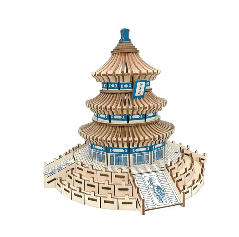 Woodcraft 3D-Holzpuzzle Tempel des Himmels / 268 Teile / ab 8 Jahren / Schwierigkeitsgrad: einfach
