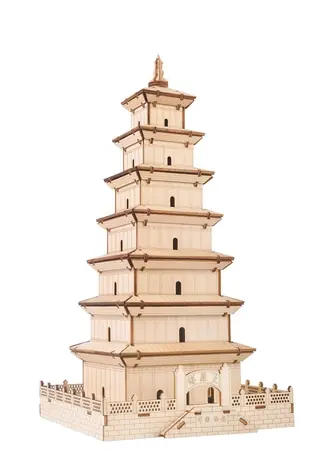 Woodcraft 3D-Holzpuzzle Große Wildganspagode / 107 Teile / ab 14 Jahren / Schwierigkeit: einfach 