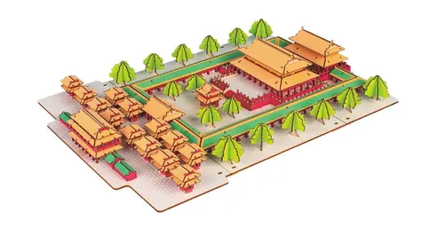 Woodcraft 3D-Holzpuzzle Tempel des Konfuzius / 510 Teile / ab 8 Jahren / Schwierigkeitsgrad: leicht 