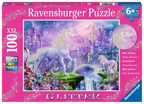 Ravensburger Glitzerpuzzle Einhornkönigreich / 100 Teile / ab 6 Jahren 