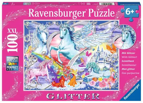 Ravensburger Glitzerpuzzle Tolle Einhörner / 100 Teile / ab 6 Jahren 