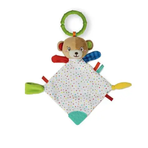 Clementoni Rassel - Plüschkuscheldecke mit Griff - Bär / ab 0 Monaten 