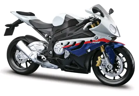 Maisto BMW S 1000 RR weiß / Maßstab 1:12 / Ständer / ab 3 Jahren