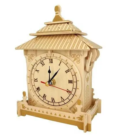 Woodcraft 3D-Puzzleuhr aus Holz / ab 8 Jahren / Schwierigkeitsgrad: mittel