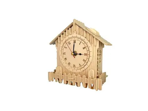 Woodcraft 3D-Puzzle-Uhrenhaus aus Holz / ab 8 Jahren / Schwierigkeitsgrad: mittel