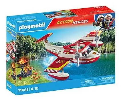 Playmobil Action Heroes 71463 Feuerwehrflugzeug mit Feuerfunktion / Stückzahl: 34 / ab 4 Jahren