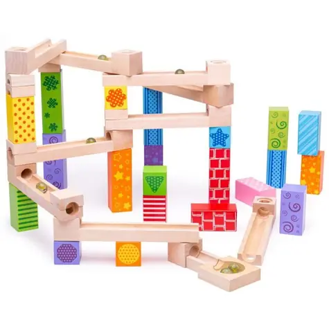 Bigjigs Toys Bunte Kugelbahn aus Holz / ab 3 Jahren