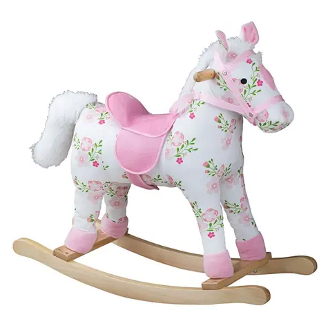 Bigjigs Toys Schaukelpferd aus Holz mit Blumen / ab 1 Jahr