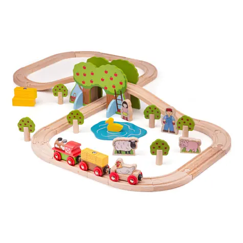 Bigjigs Rail Holzeisenbahn-Bauernhof / 45 Teile / ab 3 Jahren