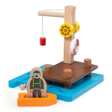 Bigjigs Rail Harbor mit Kran, Boot und Taucher / ab 3 Jahren