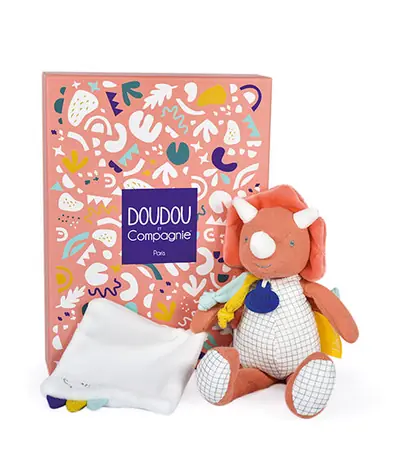 Doudou Geschenkset - Dinosaurier mit Decke 25 cm / ab 0 Jahren