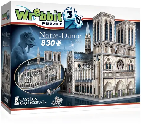 WREBBIT 3D-Puzzle Kathedrale Notre-Dame / 830 Teile / ab 14 Jahren 