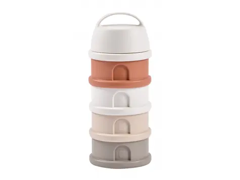 Beaba Set Milchpulver-/Snackbecher Baumwolle Weiß/Terrakotta
