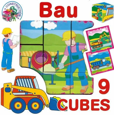 DOHANY Bilderwürfel Bau / 9 Würfel / ab 3 Jahren