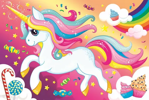 Trefl - Puzzle - Süßes Einhorn / 100 Teile / 41 x 27,8 cm / ab 5 Jahren