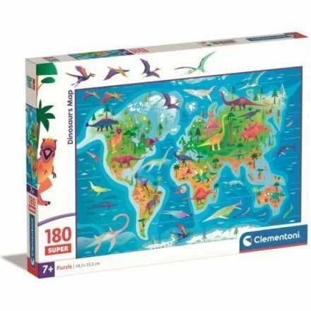 Clementoni PUZZLE Dinosaurierkarte / 180 Teile / ab 7 Jahren 